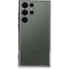 Durukar®  Samsung Galaxy S23 Ultra Kılıf  Lensli Silikon - Gümüş