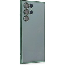 Durukar®  Samsung Galaxy S22 Ultra Kılıf  Lensli Silikon - Yeşil