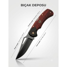 Bıçak Deposu Ilgazi Ahşap Sap Kemer Klipsli Çelik Katlanır Kamp ve Cep Çakısı 22 cm