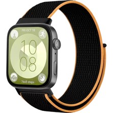 Durukar®  Huawei Fit 4 Hasırlı Cırtcırtlı Kordon - Siyah-Turuncu