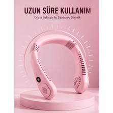 Hobilinka Pembe Boyun Fanı Sessiz Çalışan USB Şarjlı Taşınabilir Kişisel Serinletici