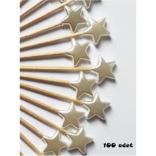 Empressco 100 Adet Dekoratif Yıldız Parti Kürdanı, 6 Cm, Sedef, 10 mm