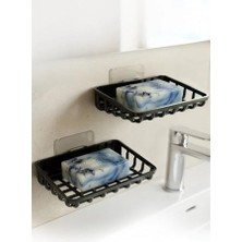 Omrs Store 2 Adet Duvara Yapıştırılabilir Plastik Katı Sabunluk Kalıp Sabunluk Delme Gerektirmez Yapışkanlı Duş Banyo Lavabo Sabunluğu