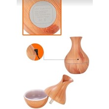 Omrs Store Ahşap Görünümlü Aroma Difüzörü LED Işıklı Sessiz Hava Nemlendirici – Ev ve Yatak Odası Için Hava Nemlendirici Buhurdanlık (Aroma Hediyeli) (Açık Kahve)