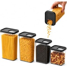 Omrs Store Sürgülü Kapaklı Saklama Kabı Seti, 7 Litre, 4 Farklı Boyut, Büyük Küçük Boy Gıda Erzak Depolama Kutusu, Plastik Mutfak Düzenleyici Organizer, Kolay ve Zahmetsiz Kullanım (0,8/1,6/2,4/3,16 L)