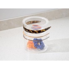 Omrs Store 69930 Netlik Saç Aksesuarı Düzenleyici, Plastik Banyo Saklama Kutusu, 2 Bölmeli, Şeffaf