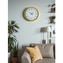 Ankaverse Zentime 36 cm Sarı Dekoratif Duvar Saati