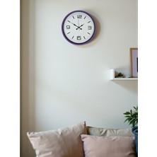 Ankaverse Zentime 36 cm Mor Dekoratif Duvar Saati