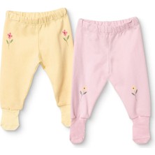 Hellobaby Kız Bebek 2li Pantolon Çiçek Baskılı Çoraplı