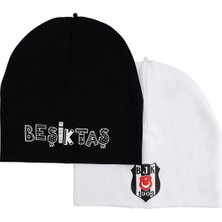Beşiktaş Erkek Bebek 2li Örme Bere Lisans Baskılı