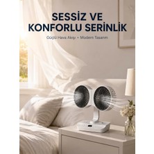 MidasTech Duvara Monte Edilebilen Çift Başlıklı Sessiz Masa Fanı Midiastech