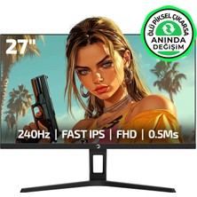 GamePower Kaze T20 27" 240Hz 0.5ms FHD Fast IPS 2x2W Speaker Gaming Monitör (Ölü Pikselde Anında Değişim)