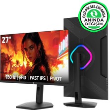 GamePower Lunis L60 27'' 280Hz 0.5Ms Fast IPS FHD RGB Pivot Gaming Monitör (Ölü Pikselde Anında Değişim)