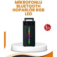 Mercora Tech Bluetooth Işıklı Hoparlör – 2X5W Güç | USB + Tf Kart + Fm Radyo | Siyah Renk