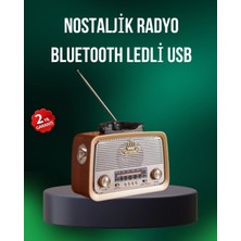 Mercora Tech Taşınabilir Nostalji Radyo Bluetooth USB Aux Girişli