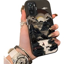 HONTINGA Poco M5S ile Uyumlu Kılıf Silikon Kenar Sert Arka Kamera Koruyucu Basitlik Anti Düşme Kamera Korumalı Peyzaj Desen Couple Telefon Kılıfı Kadın ve Erkek Için Uygundur K1-1515