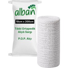 Alban Alçılı Sargı Bezi 10 cm x 2 M Ortopedik Medikal Alçı Bandaj Pop (Plaster Of Paris)