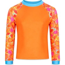 OZMOZ Uv Korumalı Turuncu Uzun Kollu Unisex Çocuk Yüzücü Üstü