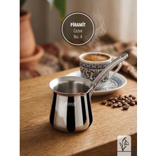 Fms Piramit Çelik Cezve 4 No | 0,420 ml | 18/10 Paslanmaz |