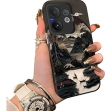 HONTINGA Vivo V60 5g ile Uyumlu Kılıf Silikon Kenar Sert Arka Kamera Koruyucu Basitlik Anti Düşme Kamera Korumalı Peyzaj Desen Couple Telefon Kılıfı Kadın ve Erkek Için Uygundur K1-1515