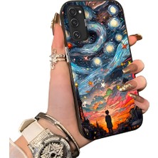 HONTINGA Samsung Galaxy S20 Fe ile Uyumlu Kılıf Silikon Kenar Sert Arka Kamera Koruyucu Basitlik Anti Düşme Kamera Korumalı Yıldızlı Gökyüzü Desen Couple Telefon Kılıfı Uygundur K1-1516
