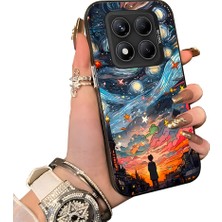 HONTINGA Xiaomi Redmi Note 14 Pro ile Uyumlu Kılıf Silikon Kenar Sert Arka Kamera Koruyucu Basitlik Anti Düşme Kamera Korumalı Yıldızlı Gökyüzü Desen Couple Telefon Kılıfı Uygundur K1-1516