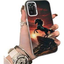 HONTINGA Poco M5S ile Uyumlu Kılıf Silikon Kenar Sert Arka Kamera Koruyucu Basitlik Anti Düşme Kamera Korumalı At Desen Couple Telefon Kılıfı Kadın ve Erkek Için Uygundur K1-1517
