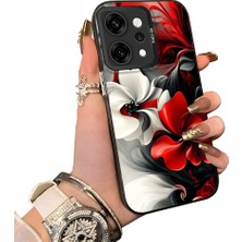 HONTINGA Oppo Reno 14 Pro 5g ile Uyumlu Kılıf Silikon Kenar Sert Arka Kamera Koruyucu Basitlik Anti Düşme Kamera Korumalı Çiçekli Desen Couple Telefon Kılıfı Kadın ve Erkek Için Uygundur K1-1518