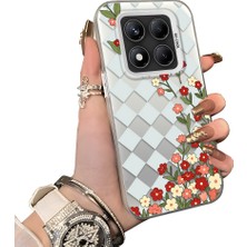 HONTINGA Xiaomi Redmi Note 14 Pro ile Uyumlu Kılıf Silikon Kenar Sert Arka Kamera Koruyucu Basitlik Anti Düşme Kamera Korumalı Çiçekli Desen Couple Telefon Kılıfı Kadın ve Erkek Için Uygundur K1-1524
