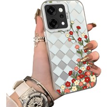 HONTINGA Oppo Reno 14 Pro 5g ile Uyumlu Kılıf Silikon Kenar Sert Arka Kamera Koruyucu Basitlik Anti Düşme Kamera Korumalı Çiçekli Desen Couple Telefon Kılıfı Kadın ve Erkek Için Uygundur K1-1524