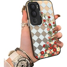 HONTINGA Vivo Y31 5g ile Uyumlu Kılıf Silikon Kenar Sert Arka Kamera Koruyucu Basitlik Anti Düşme Kamera Korumalı Çiçekli Desen Couple Telefon Kılıfı Kadın ve Erkek Için Uygundur K1-1524