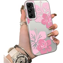 HONTINGA Samsung Galaxy A05S ile Uyumlu Kılıf Silikon Kenar Sert Arka Kamera Koruyucu Basitlik Anti Düşme Kamera Korumalı Çiçekli Desen Couple Telefon Kılıfı Kadın ve Erkek Için Uygundur K1-1520