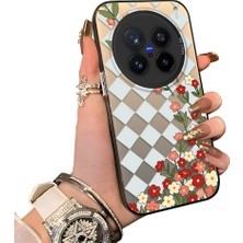 HONTINGA Vivo X200 Pro ile Uyumlu Kılıf Silikon Kenar Sert Arka Kamera Koruyucu Basitlik Anti Düşme Kamera Korumalı Çiçekli Desen Couple Telefon Kılıfı Kadın ve Erkek Için Uygundur K1-1524
