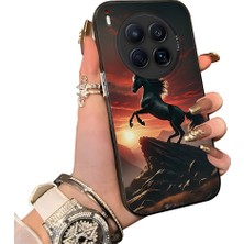 HONTINGA Tecno Camon 40 Premier 5g ile Uyumlu Kılıf Silikon Kenar Sert Arka Kamera Koruyucu Basitlik Anti Düşme Kamera Korumalı At Desen Couple Telefon Kılıfı Kadın ve Erkek Için Uygundur K1-1517
