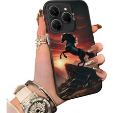 HONTINGA Tecno Spark 20 Pro ile Uyumlu Kılıf Silikon Kenar Sert Arka Kamera Koruyucu Basitlik Anti Düşme Kamera Korumalı At Desen Couple Telefon Kılıfı Kadın ve Erkek Için Uygundur K1-1517