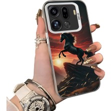 HONTINGA Oppo Find X9 Pro 5g ile Uyumlu Kılıf Silikon Kenar Sert Arka Kamera Koruyucu Basitlik Anti Düşme Kamera Korumalı At Desen Couple Telefon Kılıfı Kadın ve Erkek Için Uygundur K1-1517