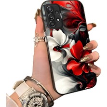 HONTINGA Samsung Galaxy A52S 5g ile Uyumlu Kılıf Silikon Kenar Sert Arka Kamera Koruyucu Basitlik Anti Düşme Kamera Korumalı Çiçekli Desen Couple Telefon Kılıfı Kadın ve Erkek Için Uygundur K1-1518