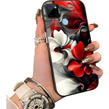 HONTINGA Realme C25Y ile Uyumlu Kılıf Silikon Kenar Sert Arka Kamera Koruyucu Basitlik Anti Düşme Kamera Korumalı Çiçekli Desen Couple Telefon Kılıfı Kadın ve Erkek Için Uygundur K1-1518