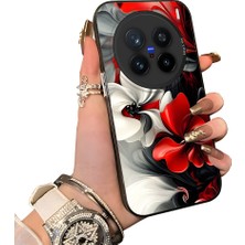 HONTINGA Vivo X200 Pro ile Uyumlu Kılıf Silikon Kenar Sert Arka Kamera Koruyucu Basitlik Anti Düşme Kamera Korumalı Çiçekli Desen Couple Telefon Kılıfı Kadın ve Erkek Için Uygundur K1-1518