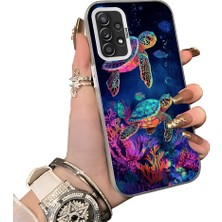 HONTINGA Samsung Galaxy A52S 5g ile Uyumlu Kılıf Silikon Kenar Sert Arka Kamera Koruyucu Basitlik Anti Düşme Kamera Korumalı Kaplumbağa Desen Couple Telefon Kılıfı Kadın ve Erkek Için Uygundur K1-1519