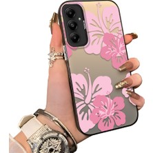 HONTINGA Samsung Galaxy A05S ile Uyumlu Kılıf Silikon Kenar Sert Arka Kamera Koruyucu Basitlik Anti Düşme Kamera Korumalı Çiçekli Desen Couple Telefon Kılıfı Kadın ve Erkek Için Uygundur K1-1520
