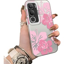 HONTINGA Vivo Y19S ile Uyumlu Kılıf Silikon Kenar Sert Arka Kamera Koruyucu Basitlik Anti Düşme Kamera Korumalı Çiçekli Desen Couple Telefon Kılıfı Kadın ve Erkek Için Uygundur K1-1520