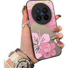 HONTINGA Vivo X200 Pro ile Uyumlu Kılıf Silikon Kenar Sert Arka Kamera Koruyucu Basitlik Anti Düşme Kamera Korumalı Çiçekli Desen Couple Telefon Kılıfı Kadın ve Erkek Için Uygundur K1-1520
