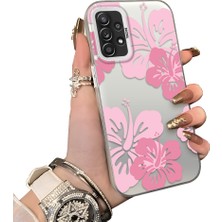 HONTINGA Samsung Galaxy A52S 5g ile Uyumlu Kılıf Silikon Kenar Sert Arka Kamera Koruyucu Basitlik Anti Düşme Kamera Korumalı Çiçekli Desen Couple Telefon Kılıfı Kadın ve Erkek Için Uygundur K1-1520