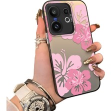 HONTINGA Vivo X200 Fe ile Uyumlu Kılıf Silikon Kenar Sert Arka Kamera Koruyucu Basitlik Anti Düşme Kamera Korumalı Çiçekli Desen Couple Telefon Kılıfı Kadın ve Erkek Için Uygundur K1-1520