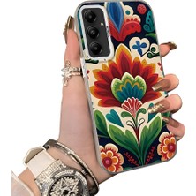 HONTINGA Samsung Galaxy A05S ile Uyumlu Kılıf Silikon Kenar Sert Arka Kamera Koruyucu Basitlik Anti Düşme Kamera Korumalı Çiçekli Desen Couple Telefon Kılıfı Kadın ve Erkek Için Uygundur K1-1521