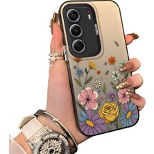 HONTINGA Tecno Camon 40 ile Uyumlu Kılıf Silikon Kenar Sert Arka Kamera Koruyucu Basitlik Anti Düşme Kamera Korumalı Çiçekli Desen Couple Telefon Kılıfı Kadın ve Erkek Için Uygundur K1-1522