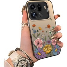 HONTINGA Oppo Find X9 Pro 5g ile Uyumlu Kılıf Silikon Kenar Sert Arka Kamera Koruyucu Basitlik Anti Düşme Kamera Korumalı Çiçekli Desen Couple Telefon Kılıfı Kadın ve Erkek Için Uygundur K1-1522