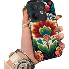 HONTINGA Vivo V60 5g ile Uyumlu Kılıf Silikon Kenar Sert Arka Kamera Koruyucu Basitlik Anti Düşme Kamera Korumalı Çiçekli Desen Couple Telefon Kılıfı Kadın ve Erkek Için Uygundur K1-1521