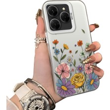 HONTINGA Tecno Spark 20 Pro 5g ile Uyumlu Kılıf Silikon Kenar Sert Arka Kamera Koruyucu Basitlik Anti Düşme Kamera Korumalı Çiçekli Desen Couple Telefon Kılıfı Kadın ve Erkek Için Uygundur K1-1522